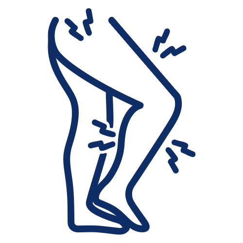 Icon of a person standing in a side profile with one arm bent forward, symbolizing chiropractic care. A mirrored outline of the person is shown behind them, slightly offset to the right, creating an impression of movement or pain relief. The background is light grey.