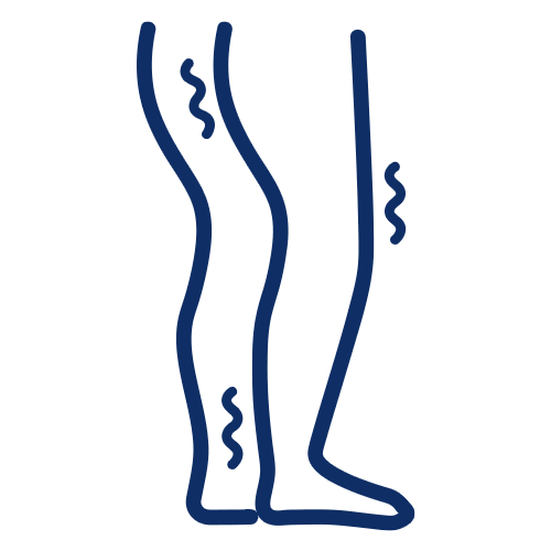 Icon of a person standing in a side profile with one arm bent forward, symbolizing chiropractic care. A mirrored outline of the person is shown behind them, slightly offset to the right, creating an impression of movement or pain relief. The background is light grey.