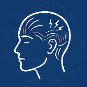 Icon of a person standing in a side profile with one arm bent forward, symbolizing chiropractic care. A mirrored outline of the person is shown behind them, slightly offset to the right, creating an impression of movement or pain relief. The background is light grey.