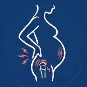 Icon of a person standing in a side profile with one arm bent forward, symbolizing chiropractic care. A mirrored outline of the person is shown behind them, slightly offset to the right, creating an impression of movement or pain relief. The background is light grey.